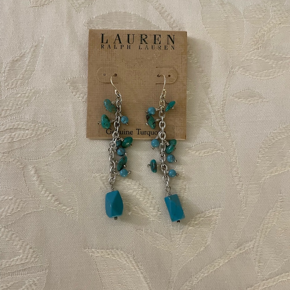 Vintage Ralph Lauren Genuine Turquoise Drop Earrings